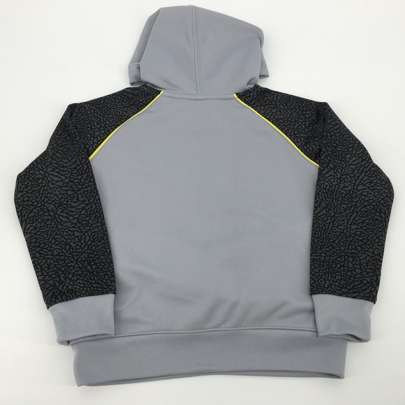 Boys Nike Therma Fit Air Jordan Jumpman Hoodie Size XS/4 Grey / Yellow - Picture 3 of 6